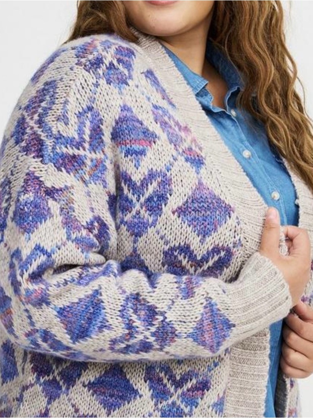 NWT Torrid Jacquard Open Front Cardigan Hearts Pattern - Picture 4 of 9